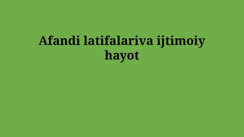 Afandi latifalari