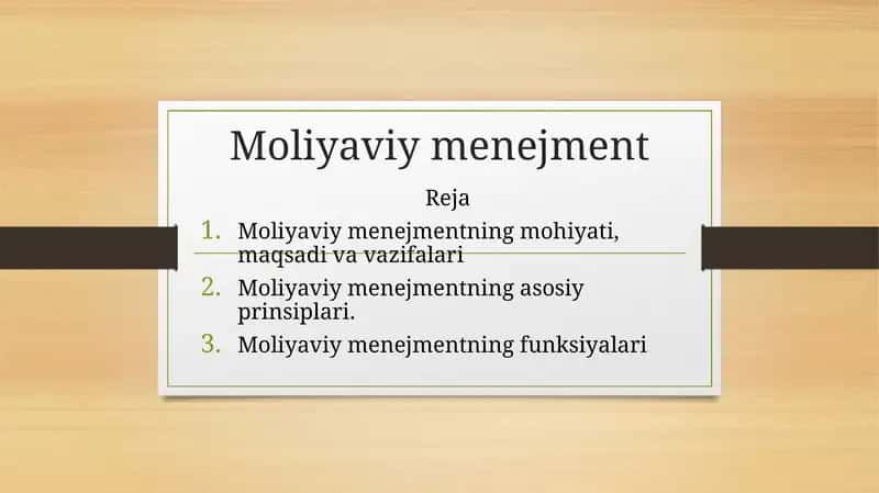 Moliyaviymenejment