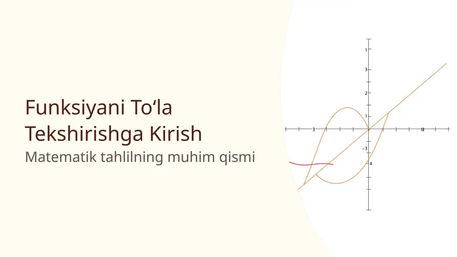 Funksiyani To‘la Tekshirishga Kirish