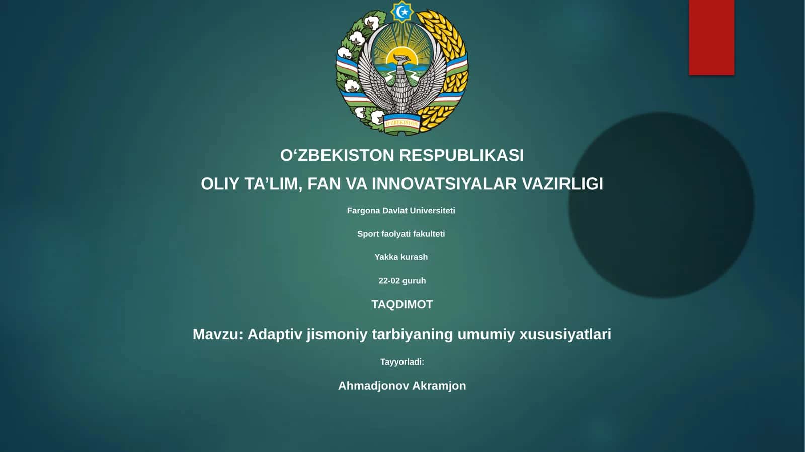 Adaptiv jismoniy tarbiyaning umumiy xususiyatlari