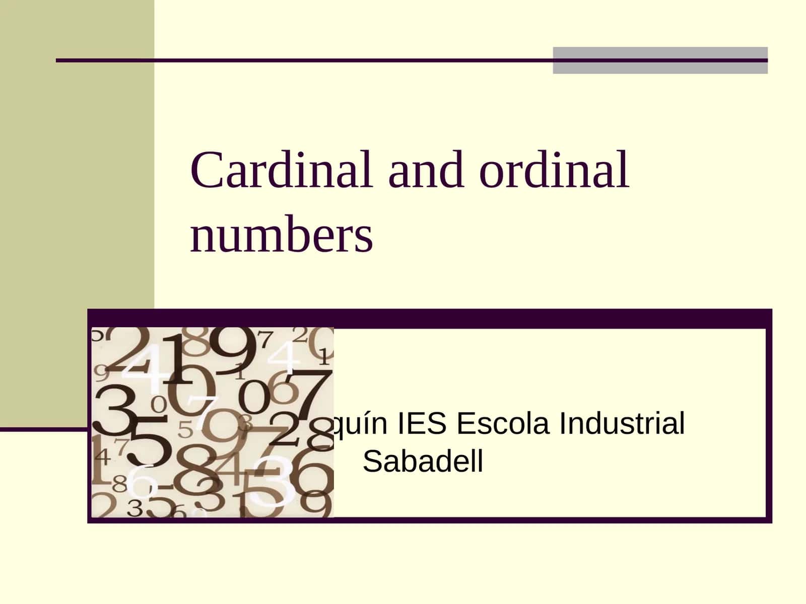 Cardinal and ordinal numbers