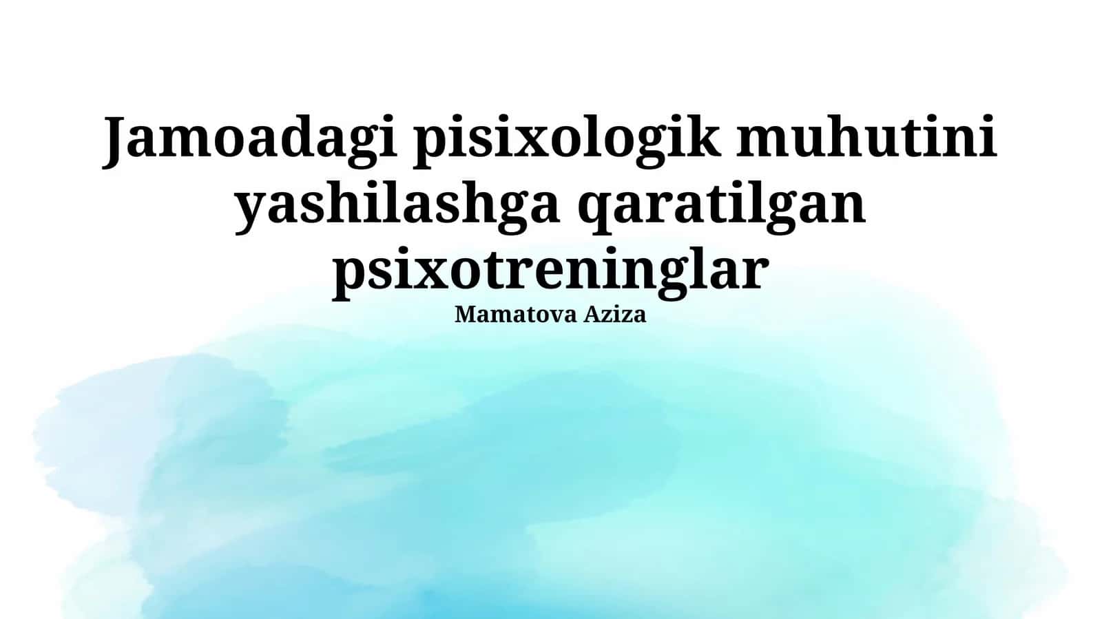 Psixologik iqlimni baholash va maqsadlar