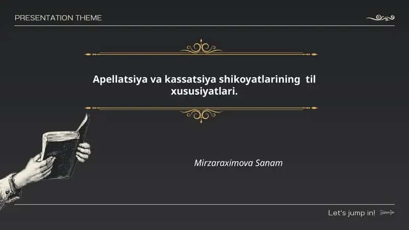 Apellatsiya va kassatsiya shikoyatlarining til xususiyatlari