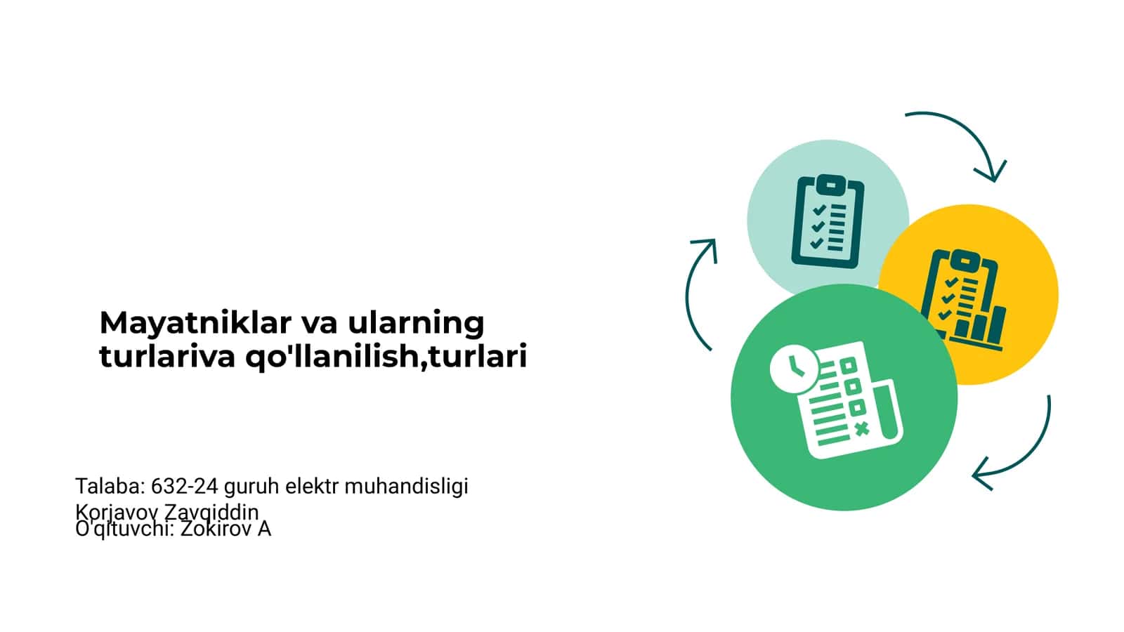 Mayatniklar va ularning turlari