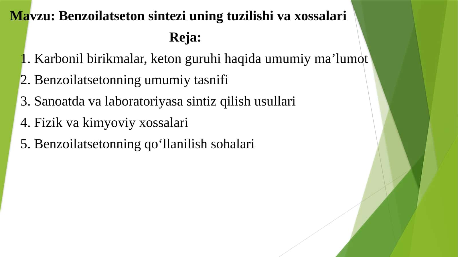 Benzoilatsetonsinteziuningtuzilishivaxossalari