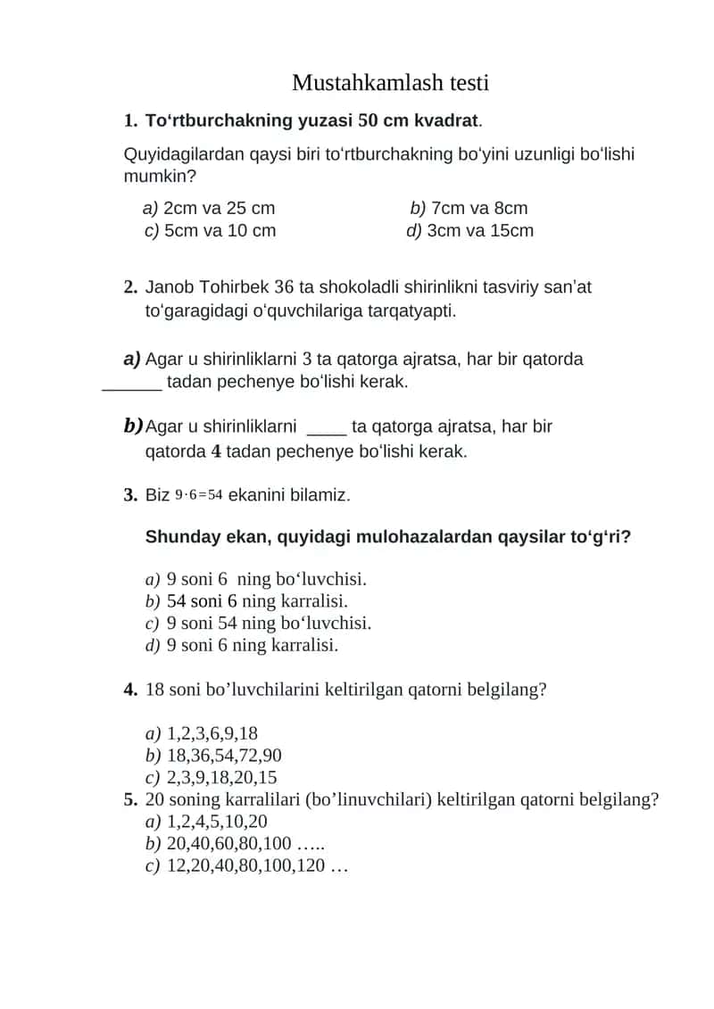 Mustahkamlash testi