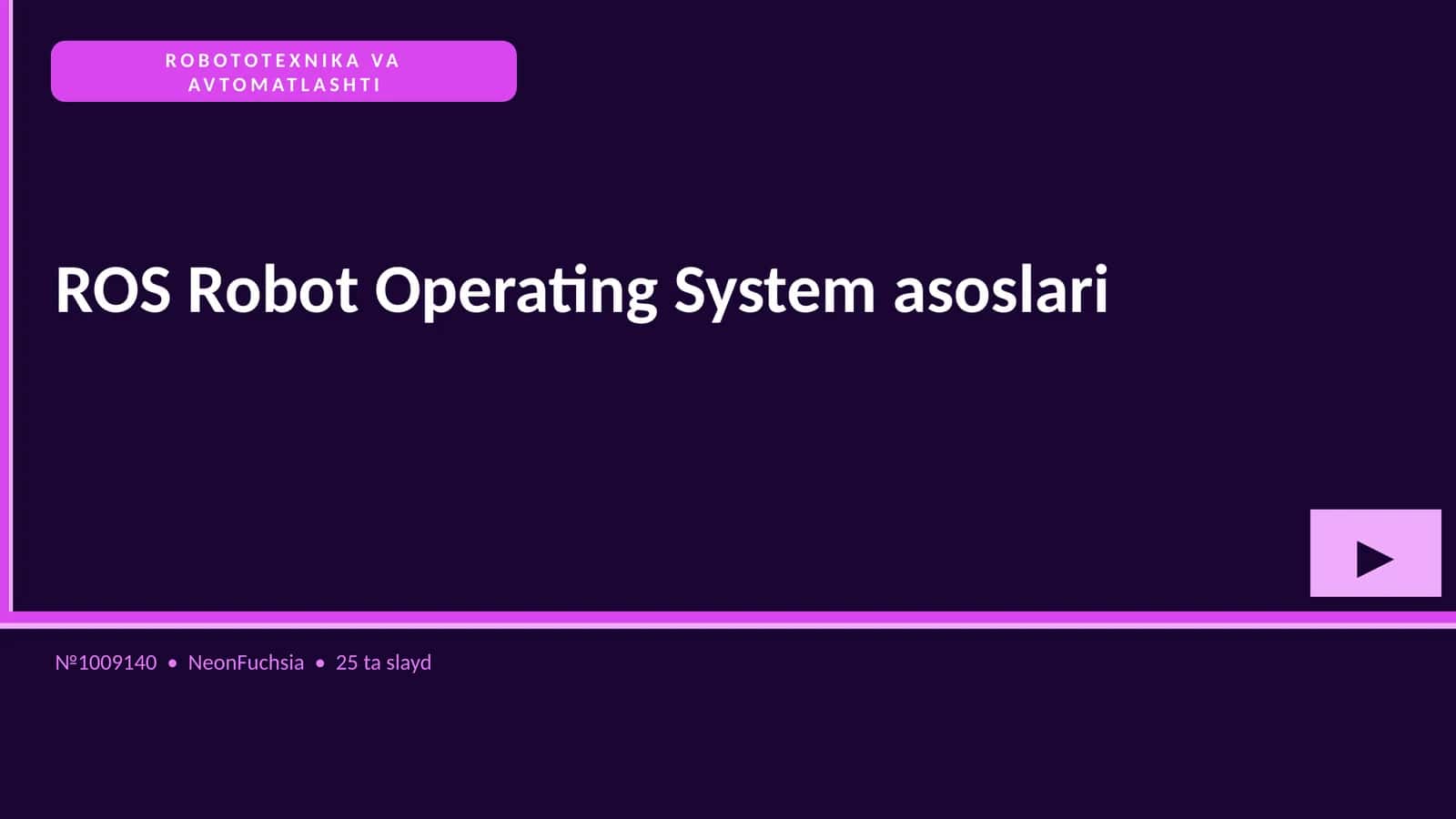 ROS Robot Operating System asoslari