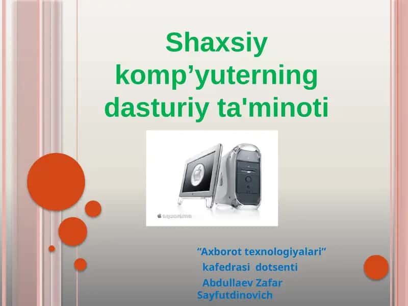 Kompyuterning dasturiy ta'minoti