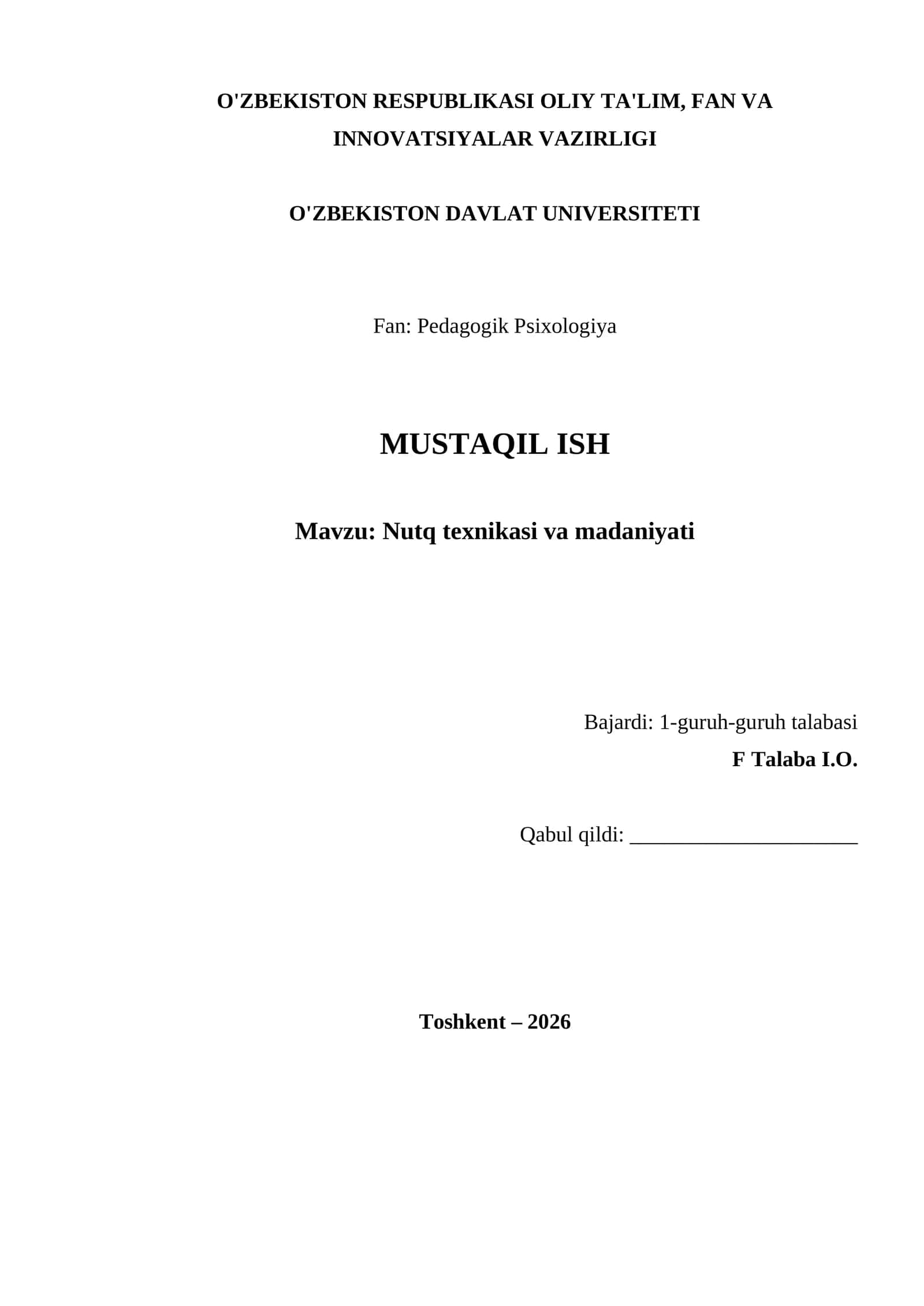 Nutq texnikasi va madaniyati