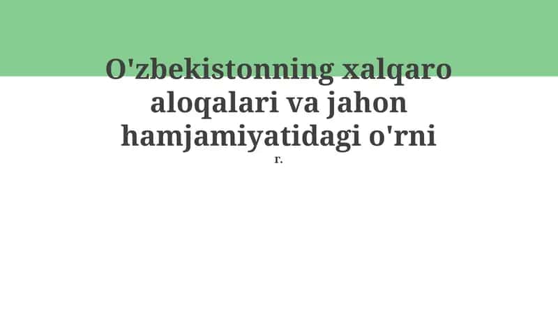 Oʻzbekiston tashqi siyosatining asosiy tamoyillari