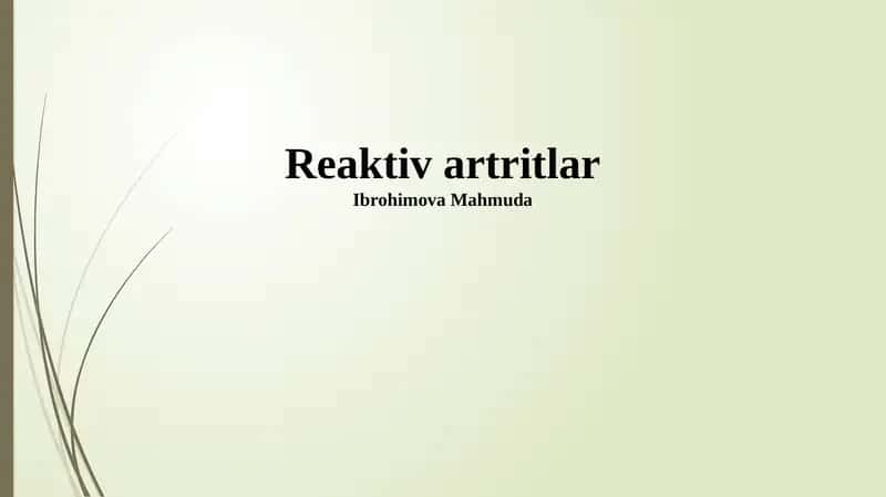 Reaktiv artritlar