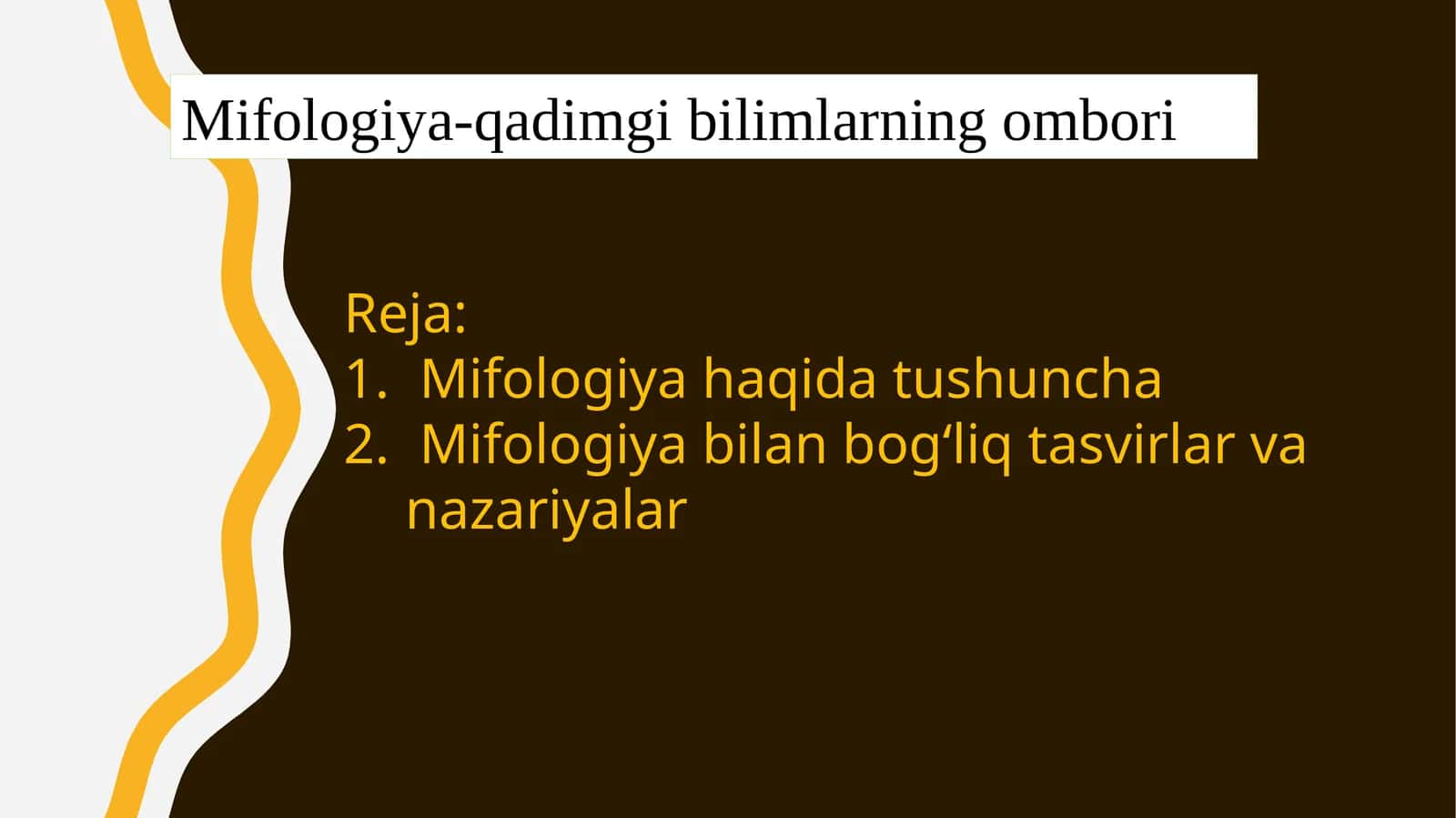Mifologiya-qadimgi bilimlarning ombori