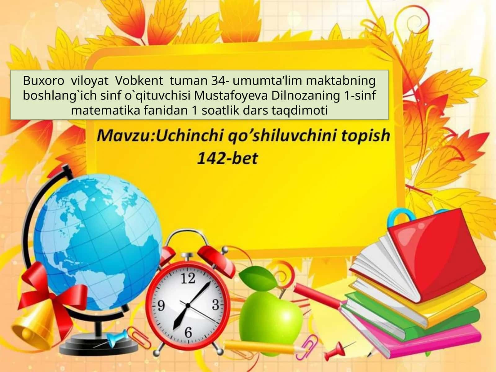 Dars taqdimoti - Matematika fanidan