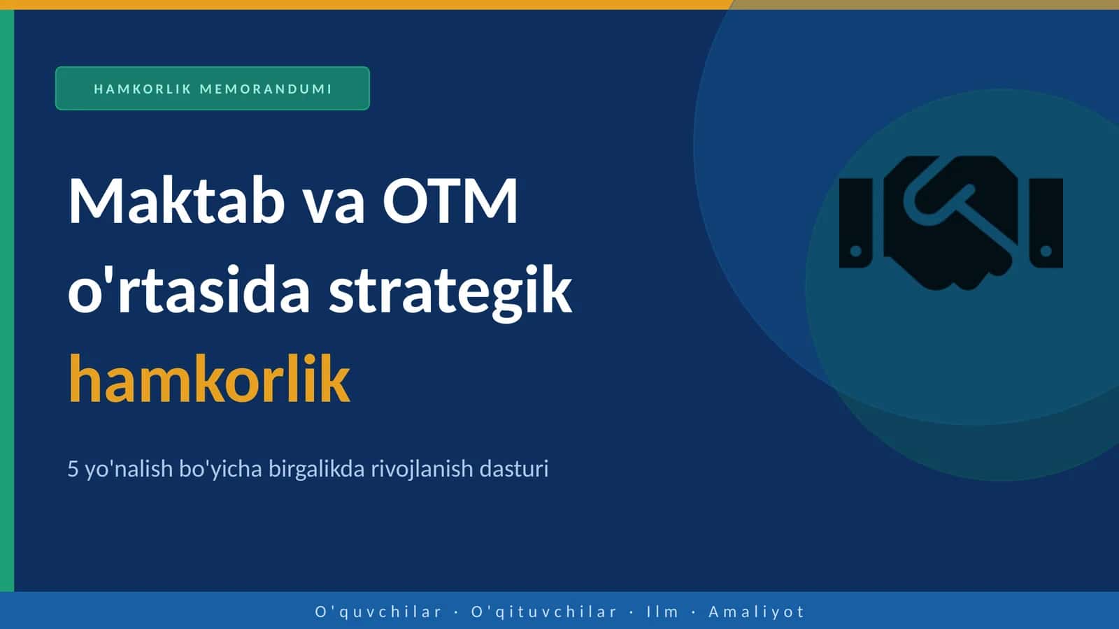 HAMKORLIK MEMORANDUMI