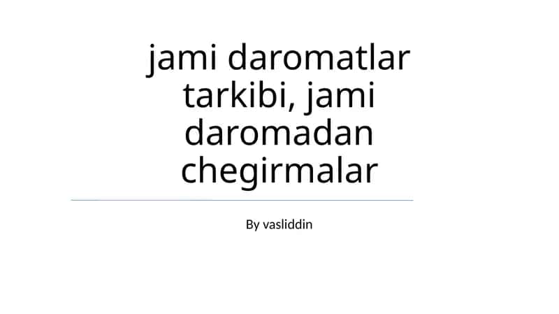 Umumiy daromaddan chegirmalar
