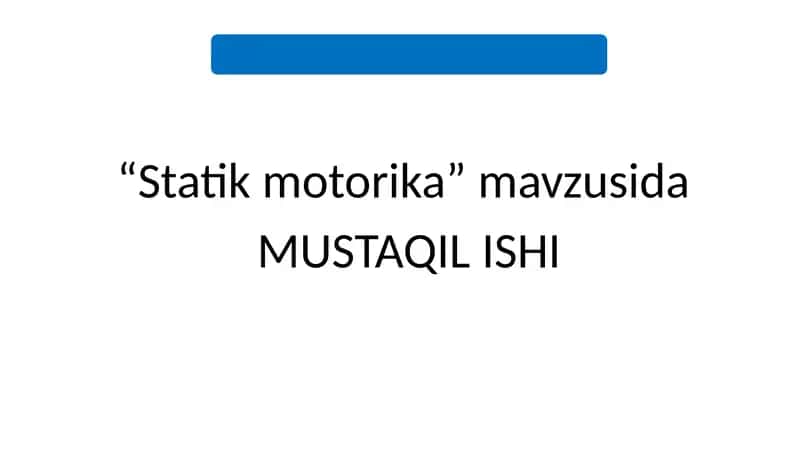 Statik motorika
