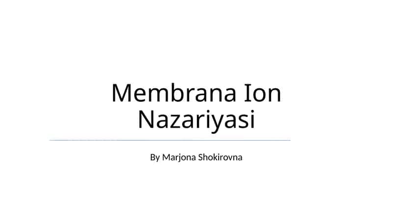 Membrana Ion Nazariyasi
