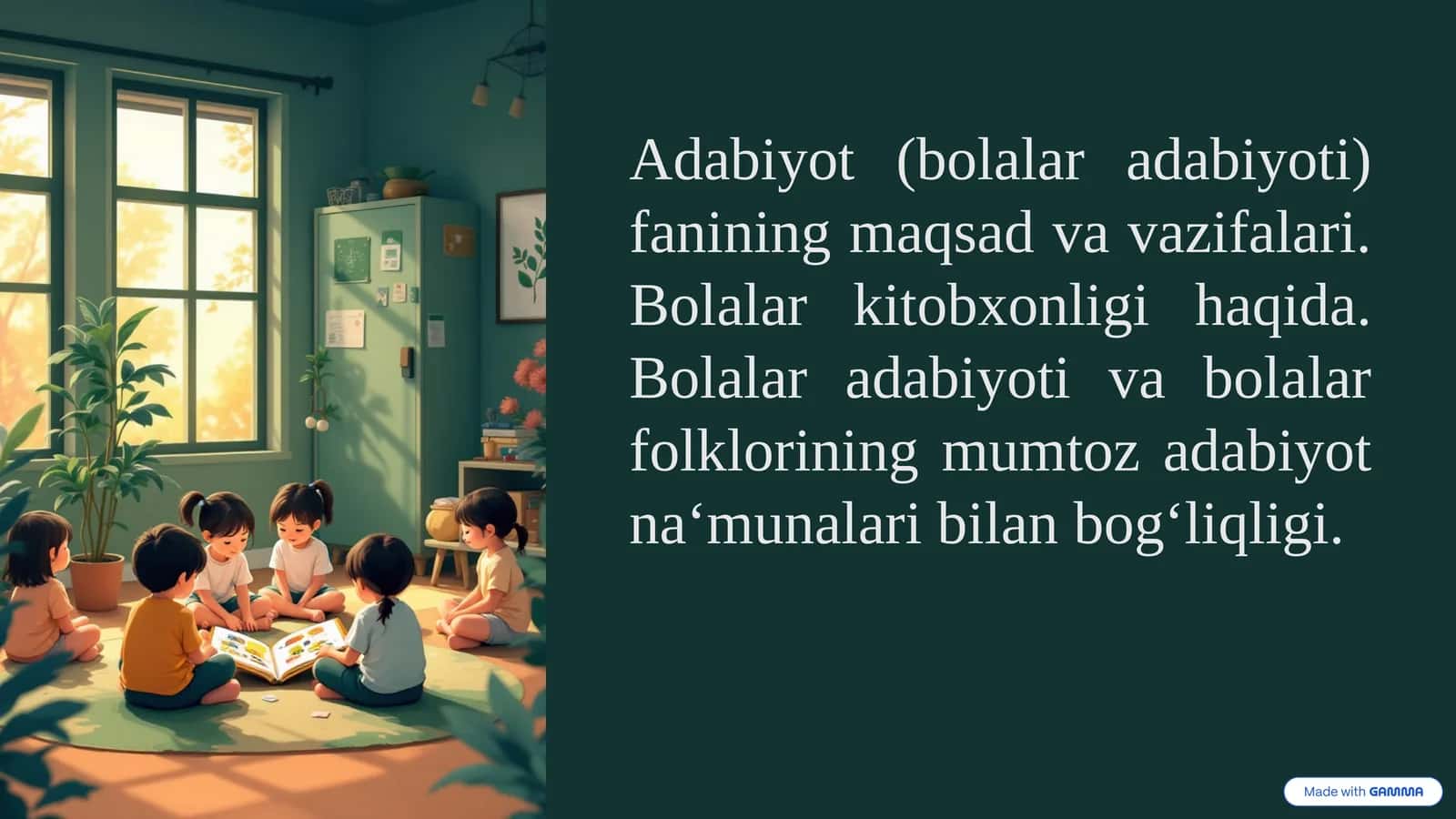 Bolalar adabiyoti fanidan maqsadlar va vazifalar