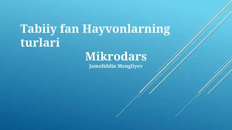 Tabiiy fan Hayvonlarning turlari
