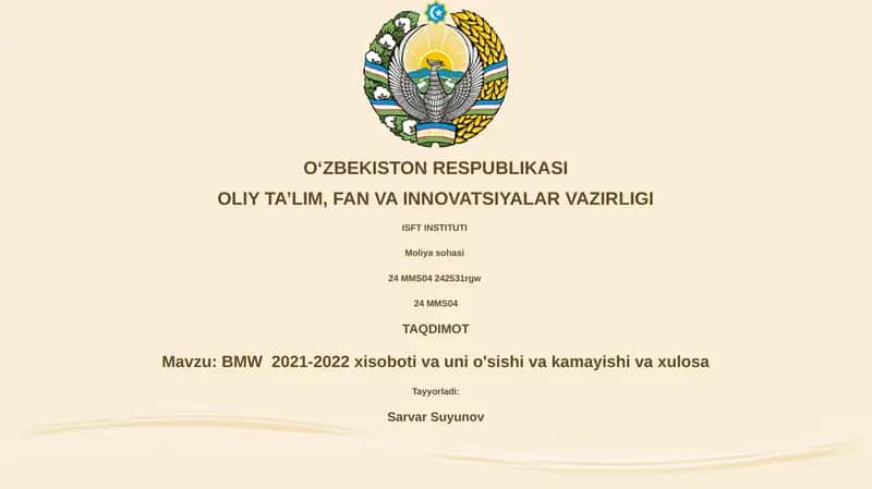 BMW 2021-2022 xisoboti