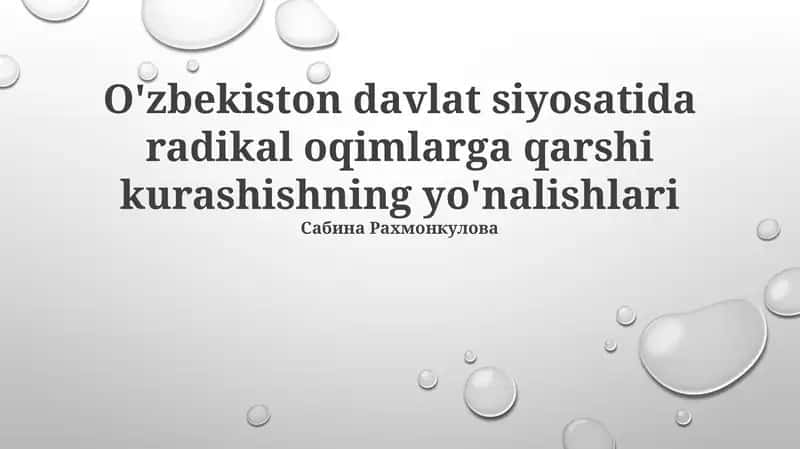 O'zbekiston davlat siyosatida radikal oqimlarga qarshi kurashishning yo'nalishlari