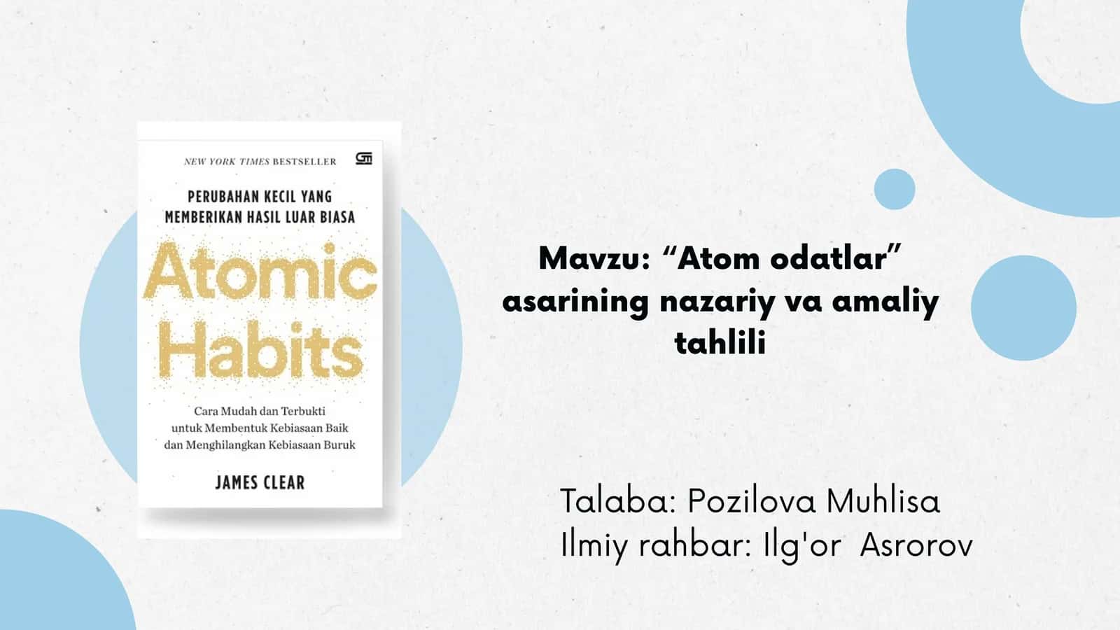 “Atom Odatlar” asarining nazariy va amaliy tahlili