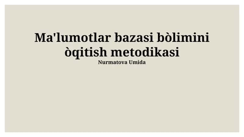 Zamonaviy Yondashuvlar va Texnologiyalar