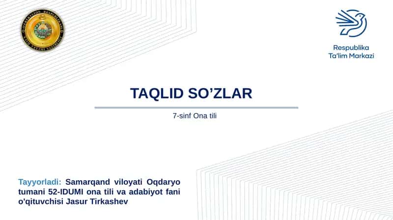 Taqlid So'zlar