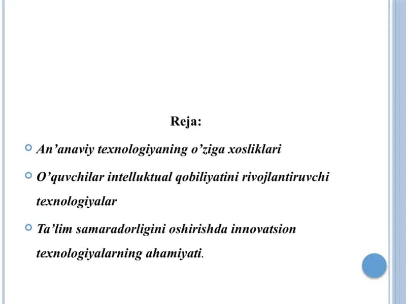 An'anaviy va diniy insoniy qiyosiy tavsifi