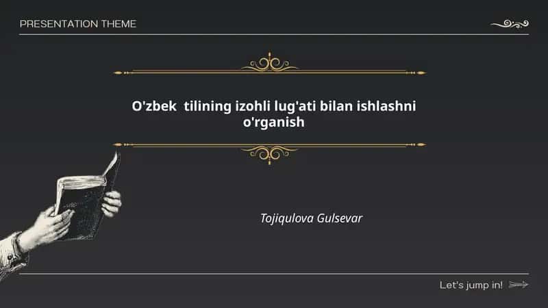 O'zbek tilining izohli lug'ati bilan ishlashni o'rganish