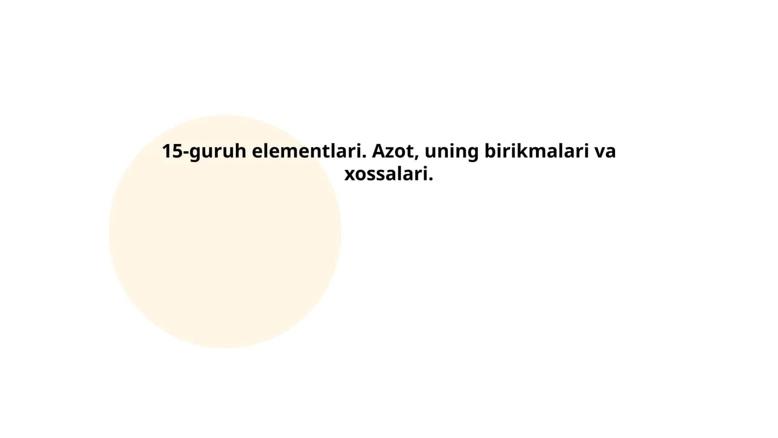 15-guruh elementlari