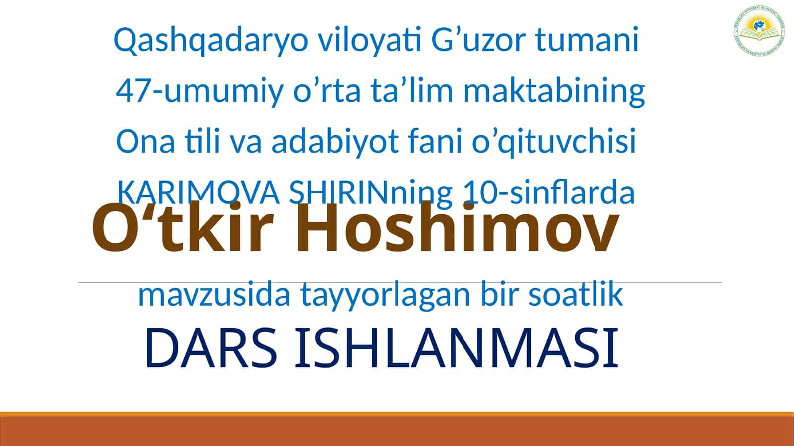 DARS ISHLANMASI
