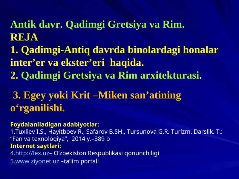 Antik davr. Qadimgi Gretsiya va Rim