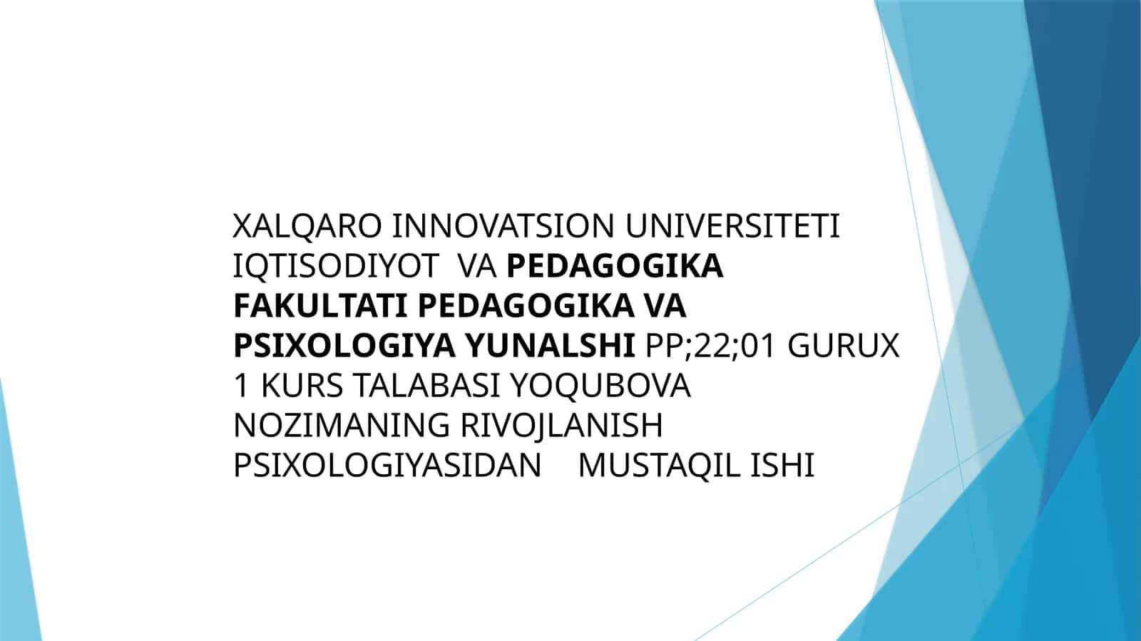 Rivojlanish psixologiyasi