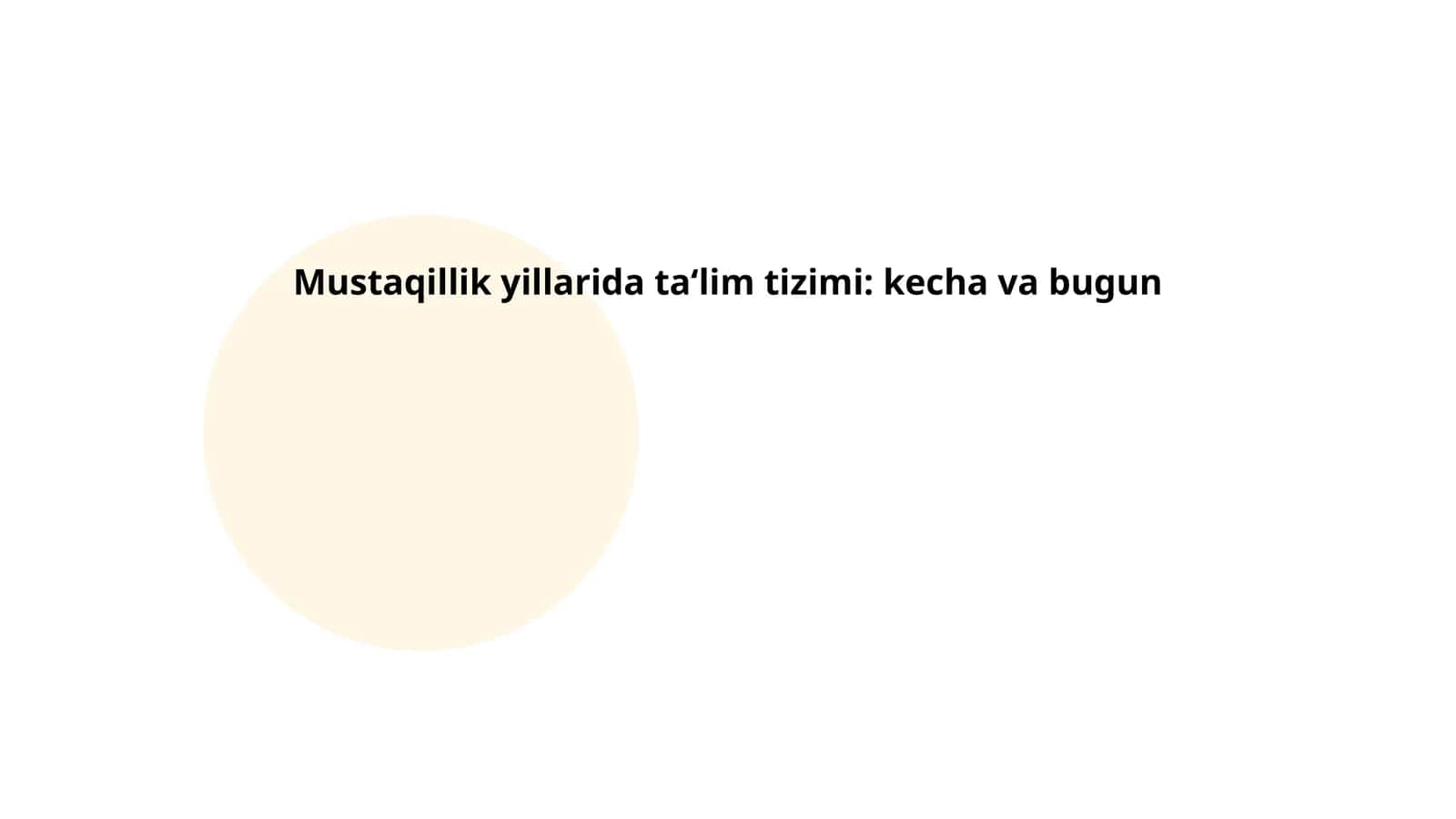 O'zbekistonda ta'lim tizimi