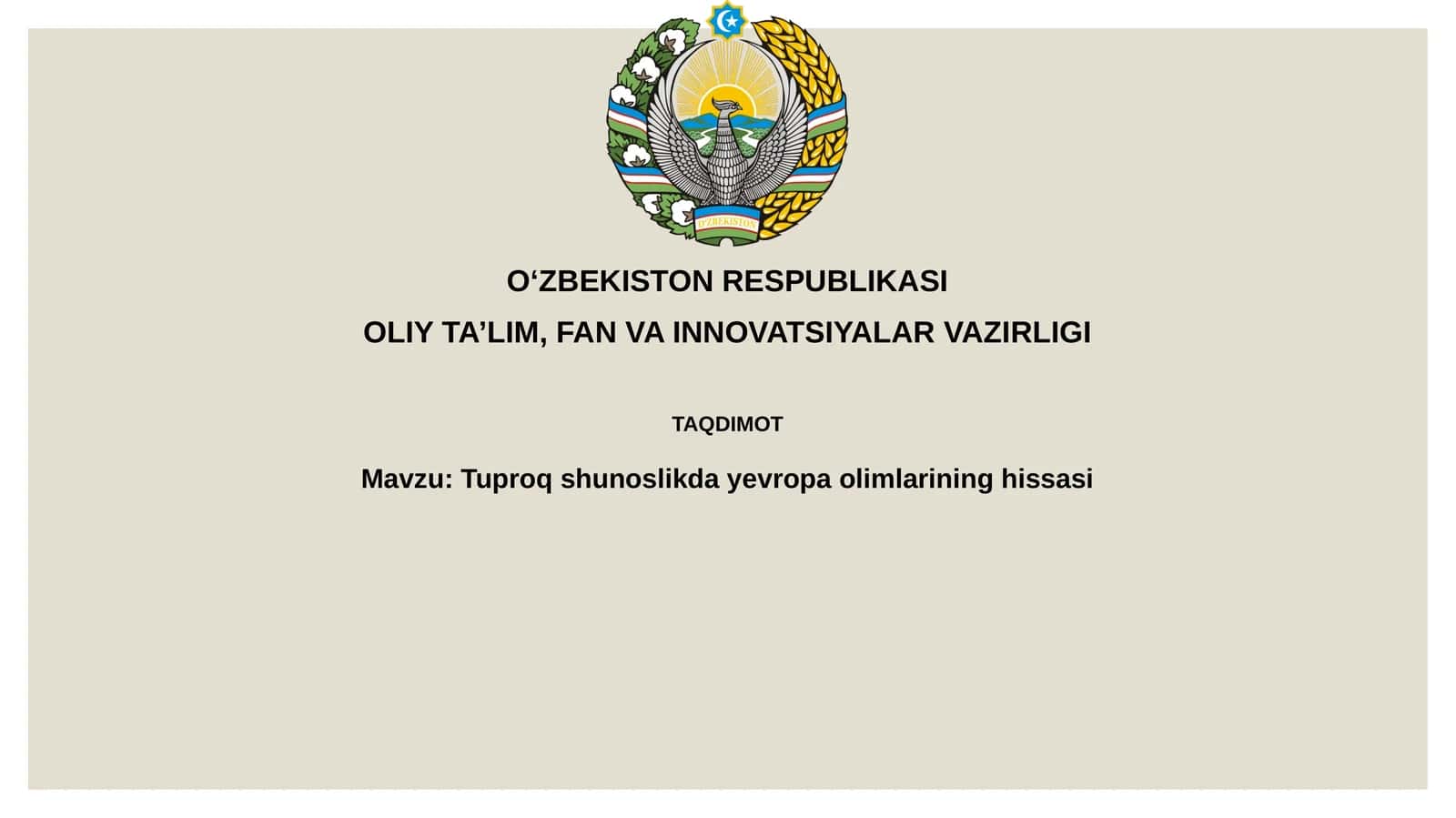 Tuproqshunoslikdayevropaolimlarininghissasi