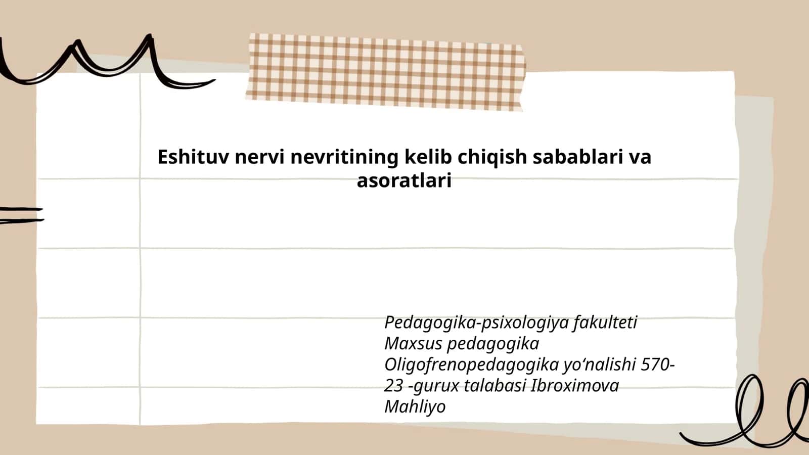 Eshituv nervi nevritining kelib chiqish sabablari va asoratlari