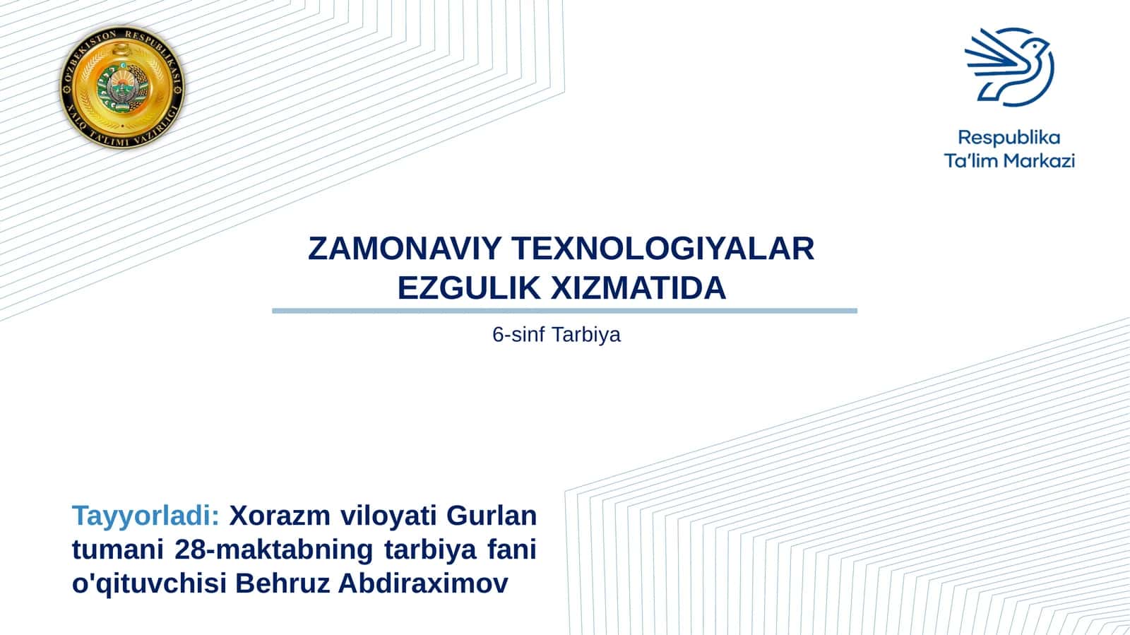 Zamonaviy texnologiyalar ezgulik xizmatida
