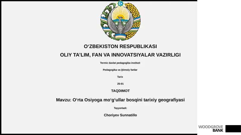 Oʻrta Osiyoga moʻgʻullar bosqini tarixiy geografiyasi