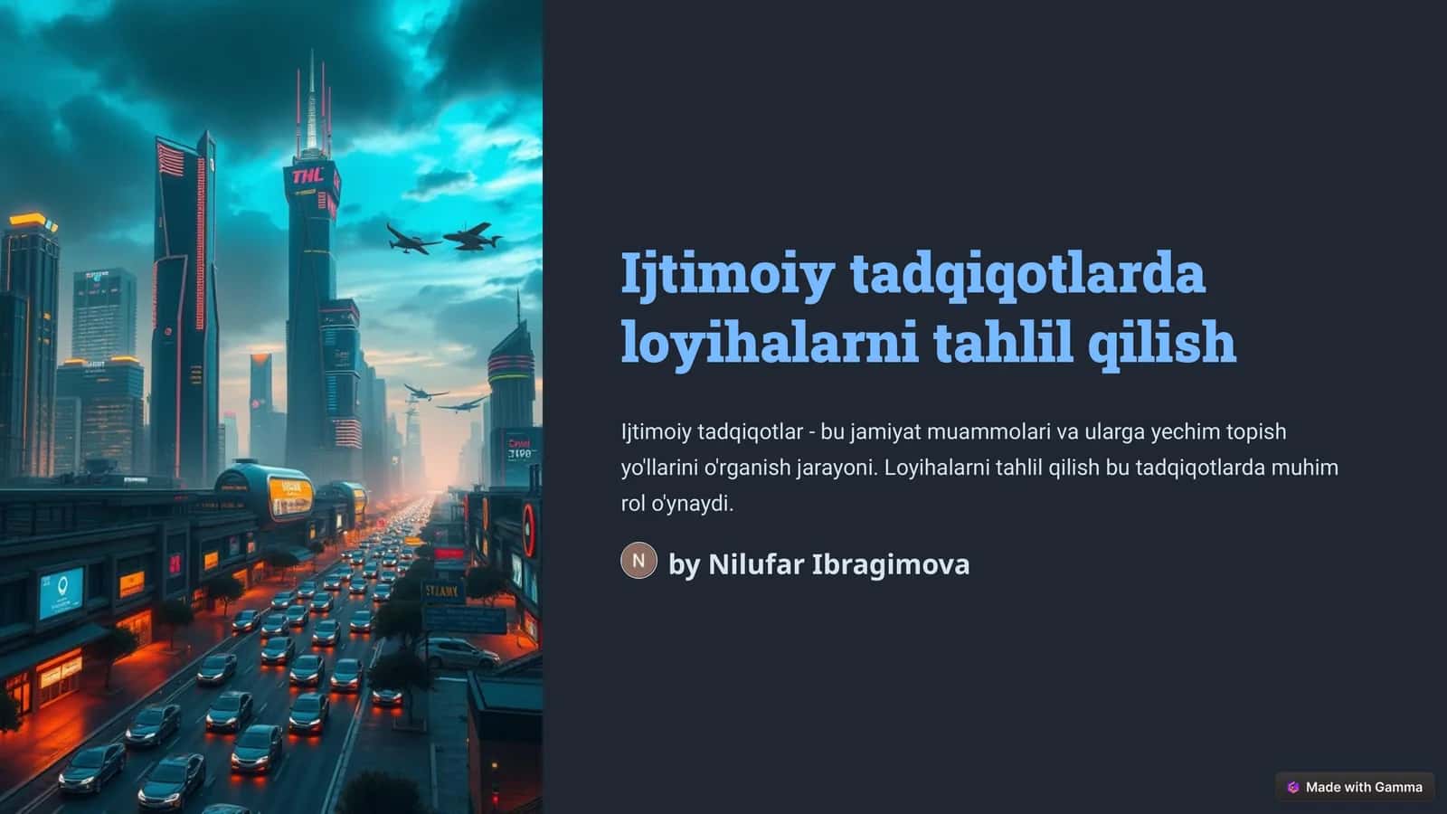 Loyihalarni tahlil qilish
