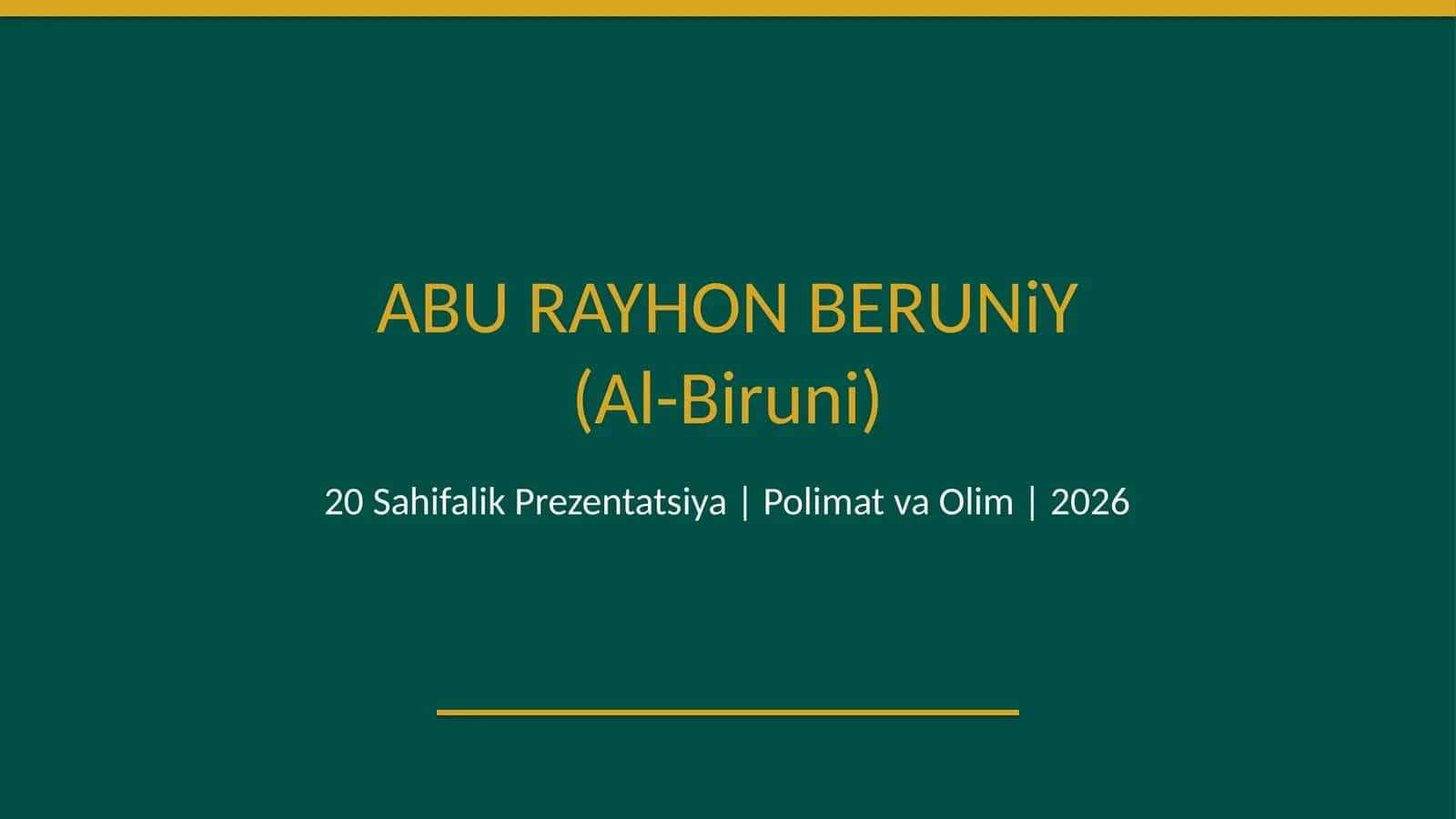 Abu Rayhon Beruniy