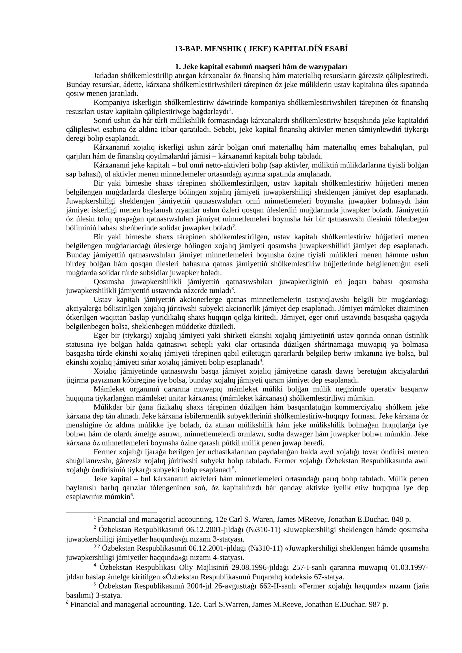 MENSHIK ( JEKE) KAPITALDÍŃ ESABÍ