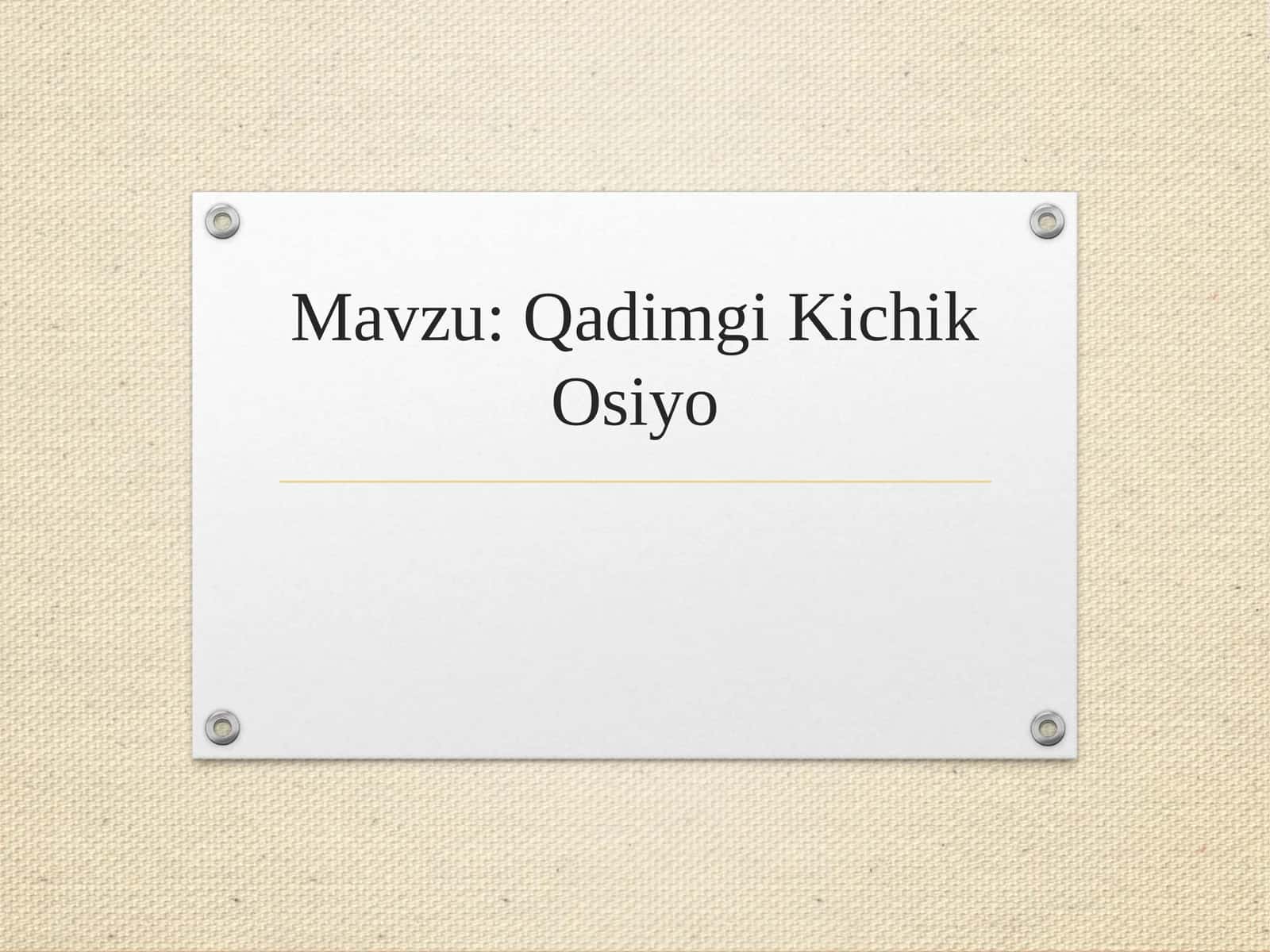 Qadimgi Kichik Osiyo