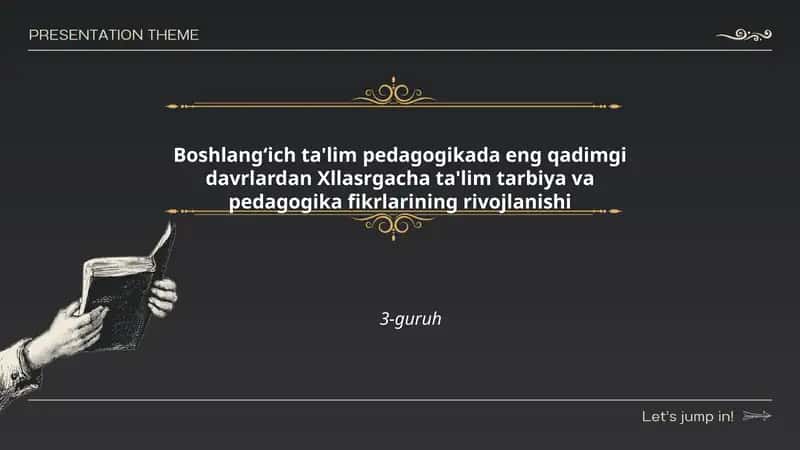 Boshlang‘ich ta'lim pedagogikada eng qadimgi davrlardan Xllasrgacha ta'lim tarbiya va pedagogika fikrlarining rivojlanishi