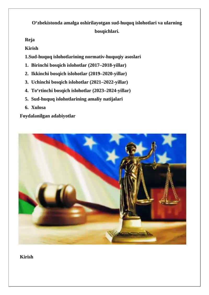 Sud-huquq islohotlari va ularning bosqichlari