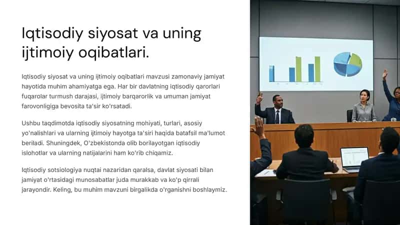 Iqtisodiy siyosat va uning ijtimoiy oqibatlari