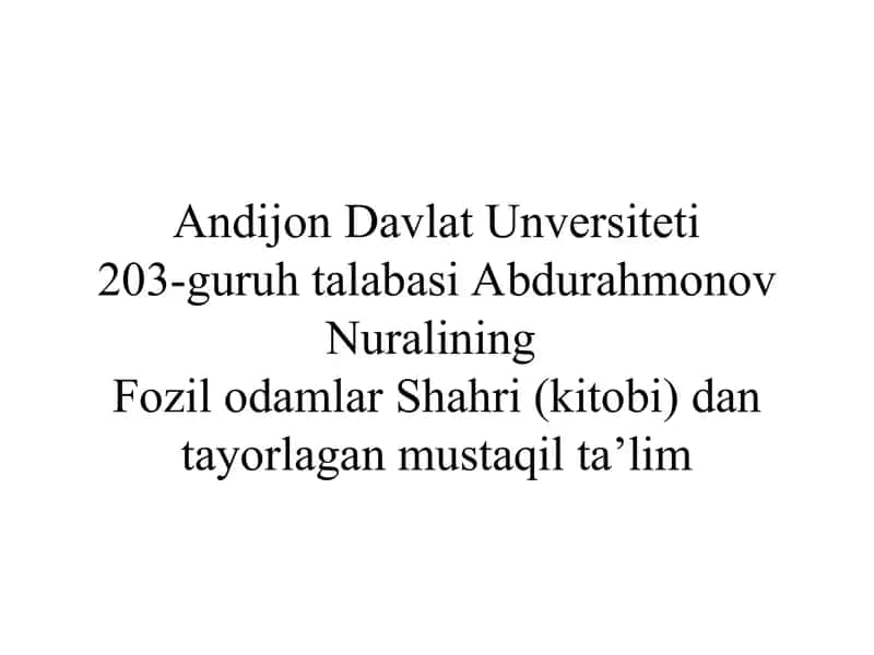 Fozil odamlar Shahri (kitobi)