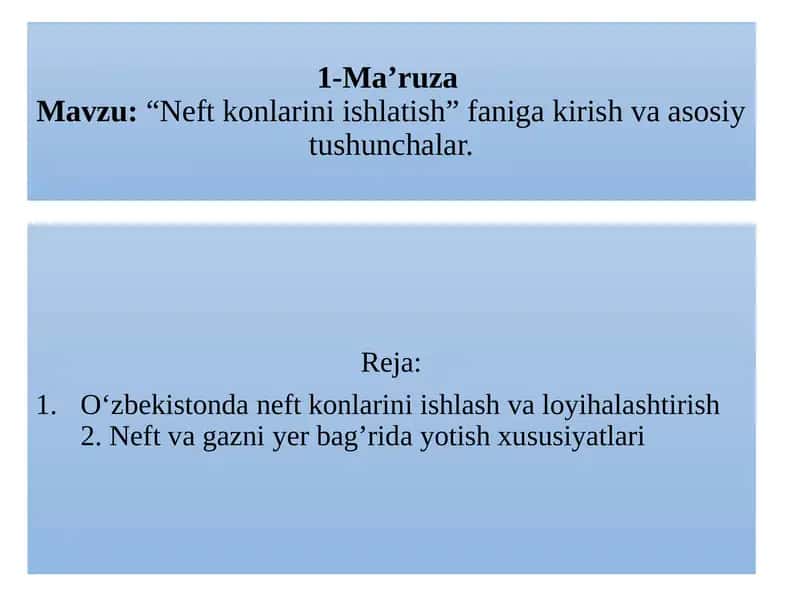 Neftkonlarini ishlatish