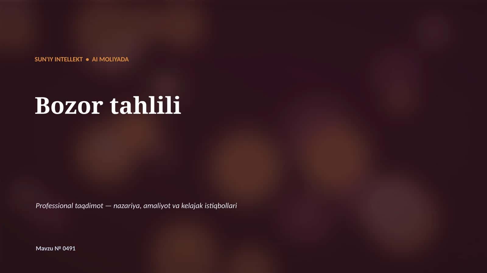 SUN'IY INTELLEKT • AI MOLIYADA
