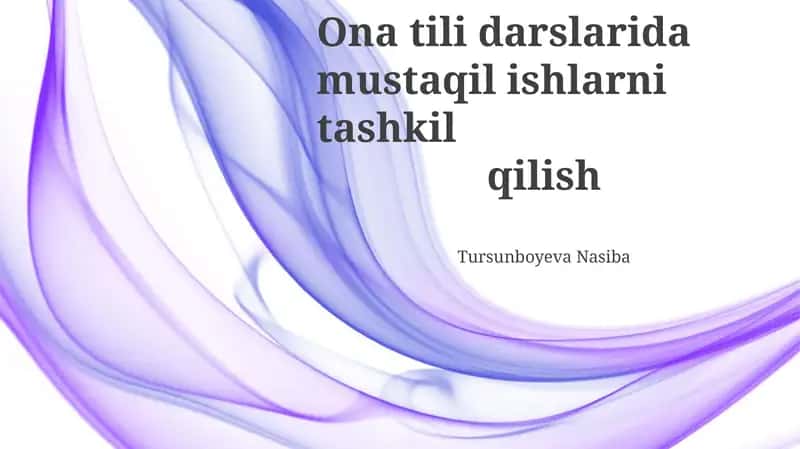 Mustaqil ishni tashkil etish usullari